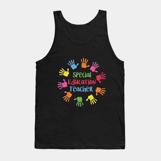 Handprints Special Education Teacher T-Shirt Tank Top by TeeLovely